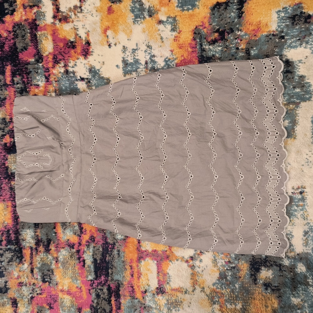 EUC J Crew Strapless Eyelet Dress Cottagecore Fairy Feminine Beachcore